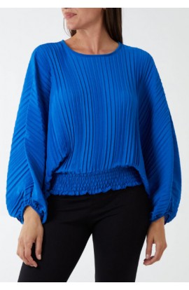 Long Sleeve Pleated Top (More Colours)